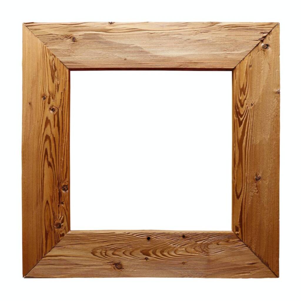 Rustic wooden frame isolated on white